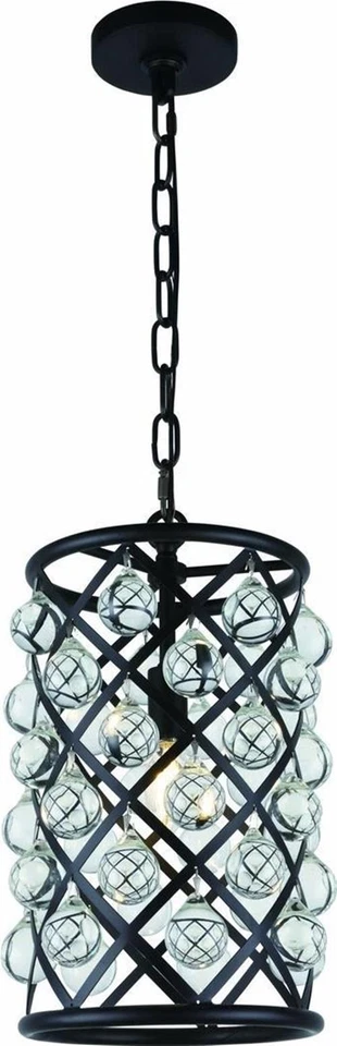 Madison Matte Black Crystal Pendant Light - Image 1 of 1
