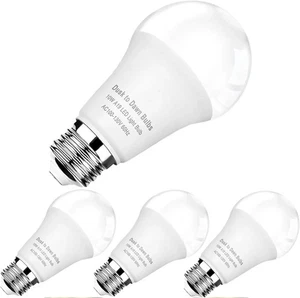 4-Pack Dusk to Dawn Light Bulbs Outdoor 75 Watt Equivalent, Automatic On/Off Sen - Picture 1 of 8