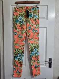 Daang Goodman Tripp NYC Orange Paradise Floral Print Skinny Jeans Size 26 - Picture 1 of 6