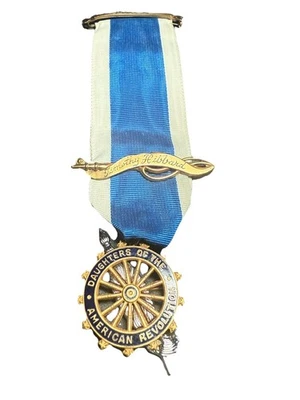 DAR Daughters of the American Revolution Ribbon Bars Medal Rolled Gold Filled - Image 1 of 4