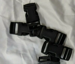 Set 10 Fibbie a Sgancio Laterale Regolazione Singola 3/4" Nero - Foto 1 di 1