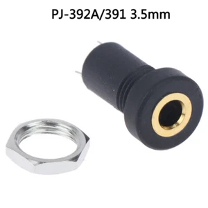 3.5MM Audio Jack Socket 3 Pole Black Stereo Solder Panel Mount Gold With Nut.SL - Picture 1 of 12