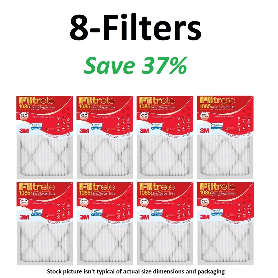 1085 3M Filtrete-Extra Air-Filter HVAC Furnace Smog Smoke Pollen Dust Allergen - Image 1 of 1