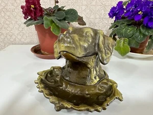 Vintage USSR Dog Head Ashtray Labrador Metal Soviet 1987 Silumin USSR - Picture 1 of 7