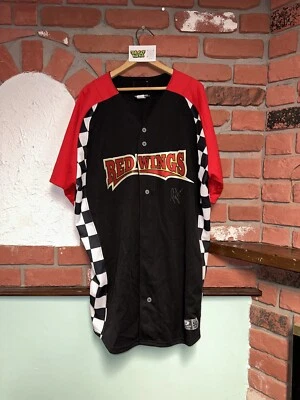Camiseta deportiva de béisbol vintage 2008 MiLB Rochester Red Wings Meals On Wheels negra/roja Foto 1 de 4