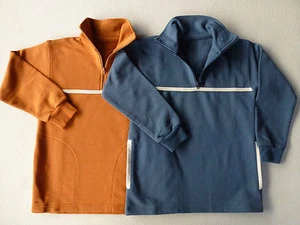 Kids sweatshirt Troyer sweater sweatshirt 100% cotton size 104 116 140 152 - Picture 1 of 7