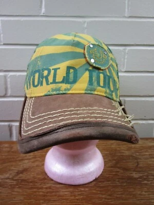 Gorra True Religion Correa Trasera Verde Marrón Buda Envejecido Hombres Gira Mundial Foto 1 de 4
