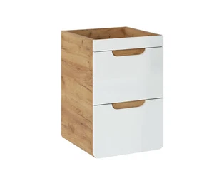 Waschbeckenunterschrank 40cm FERMO Weiss Hochglanz ohne Waschtisch - Bild 1 von 3