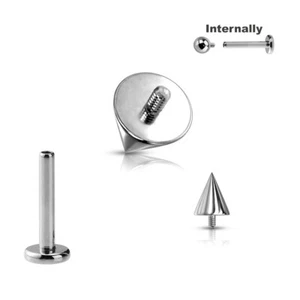 1,2mm Titan Labret Innengewinde Spitze Aufsatz Ohr Tragus Helix Lippen Piercing - Bild 1 von 2