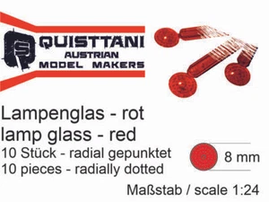 QUISTTANI Lampenglas radial gepunktet rot 8mm (10 Stück) 1:24/25 - Picture 1 of 2