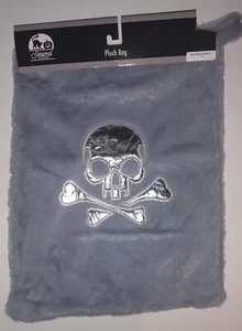 Süßes oder Saures Totenkopf & gekreuzte Knochen Plüsch Tasche grau - Bild 1 von 2