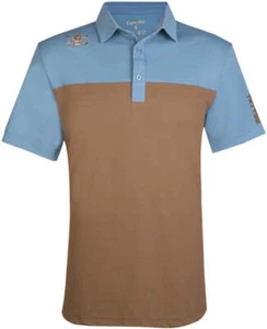 2-Tone Cool-Stretch Herren Golfshirt | braun/blau - Bild 1 von 2