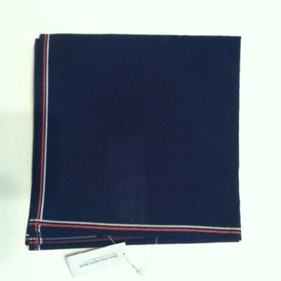 BANANA REPUBLIC MENS NEW BLUE 100%COTTON POCKET SQUARE  SIZE: 13.5" X 13.5" - Image 1 of 4