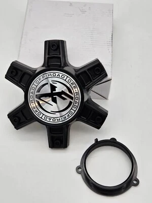 XF Offroad wheels center cap gloss black 6 lug for XF 229 230 232 238 239 240 - Image 1 of 2