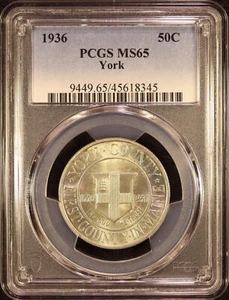 1936 York Silver Commemorative Half Dollar -PCGS MS65! Choice & Great Luster! PQ - Picture 1 of 3