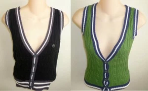 Womens AEROPOSTALE Tipped-Button Front Vest NWT #9005 - Picture 1 of 3