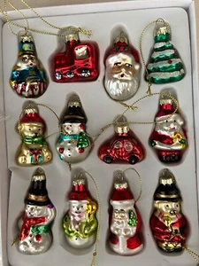 Gisela Graham Set di 12 mini vetro personaggi natalizi decorazioni ad albero - Foto 1 di 8