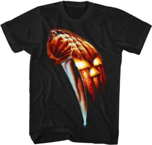 Halloween Película de terror Michael Myers Cuchillo sangriento calabaza Para hombre Camiseta - Imagen 1 de 3