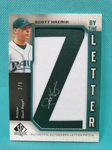 2006 SP Authentic Scott Kazmir 2/6 AUTO "Z" PATCH BY THE LETTER RARE A2 - Picture 1 of 6