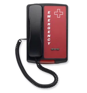 Teléfono de escritorio/pared con marcador de línea directa de emergencia - Preprogramado para marcar automáticamente 911 - Imagen 1 de 6