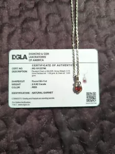 Natural Garnet Sterling Silver Necklace 18" Infinity Embrace Love - Picture 1 of 3