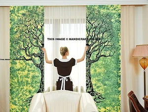 Indio Árbol de la Vida Cortina Puerta Algodón Tapiz Hippie Decoración Ventana - Imagen 1 de 2