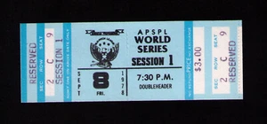 1978 Detroit Caesars Professional Softball FULL WORLD SERIES TICKET Norm Cash - Picture 1 of 2