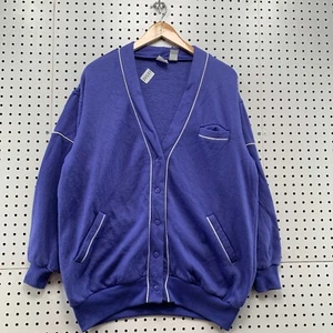 Vintage 90s Nike Cardigan Snap Sweatshirt Blue Womens Oversized Large 24x29 - Picture 1 of 18