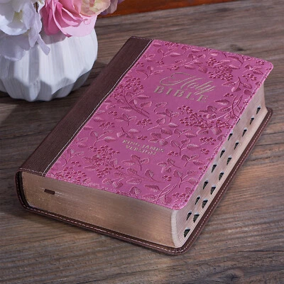 KJV Giant Print Brown Berry Pink Thumb Indexed BRAND NEW in Shrink Wrap!!! - Image 1 of 4