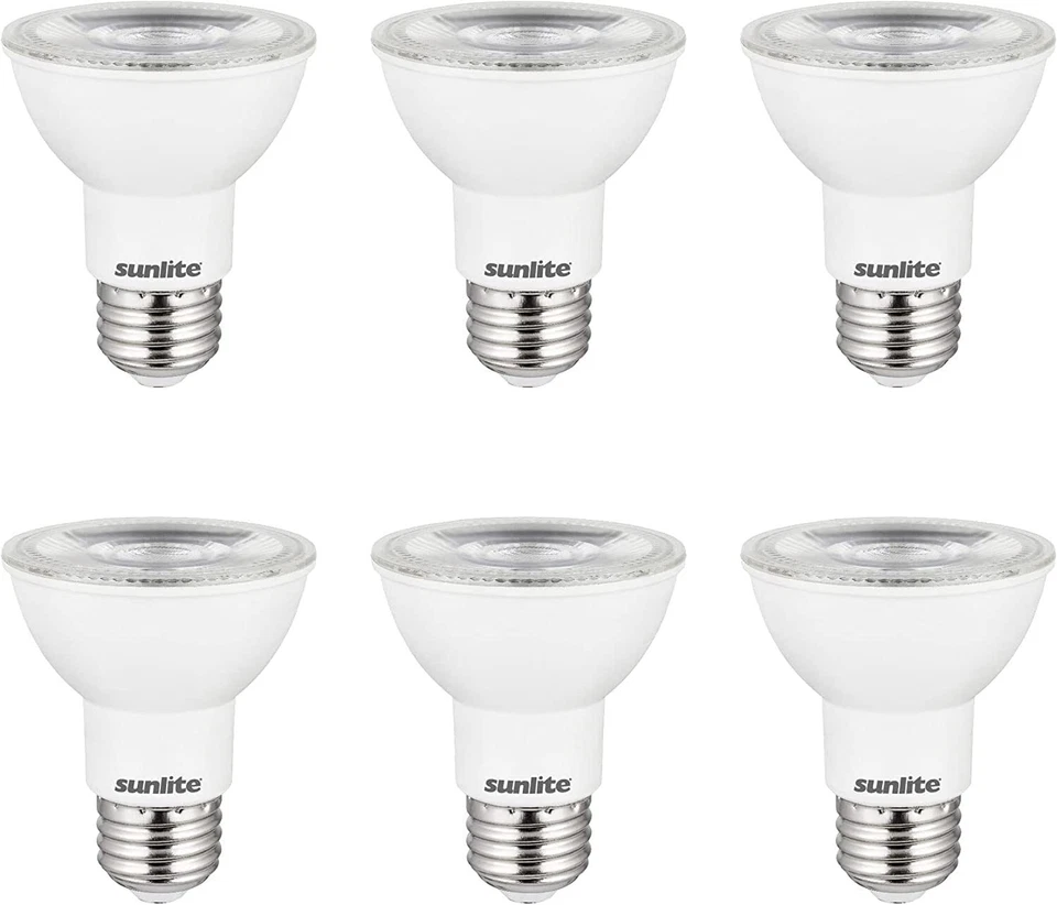 Sunlite PAR20 Long Neck Spotlight Bulb 8W E26 Base 4000K Cool White - 6 Pack - Image 1 of 2