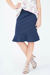 Agnes & Dora Flounce Pencil Skirt ruffle hem navy S NWT - Picture 1 of 5