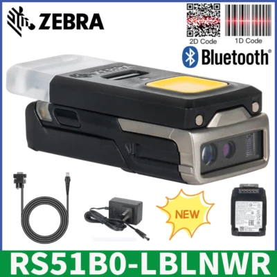 Zebra RS5100 RS51B0-LBLNWR Bluetooth 1D/2D Imager Portable Ring Barcode Scanner - Image 1 of 4