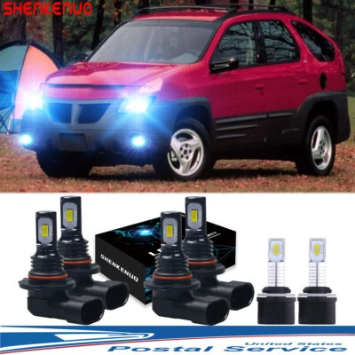 For Pontiac Aztek 2001-2005 - LED Headlight High/Low beam+Fog Light Bulbs 6000K - Image 1 of 4