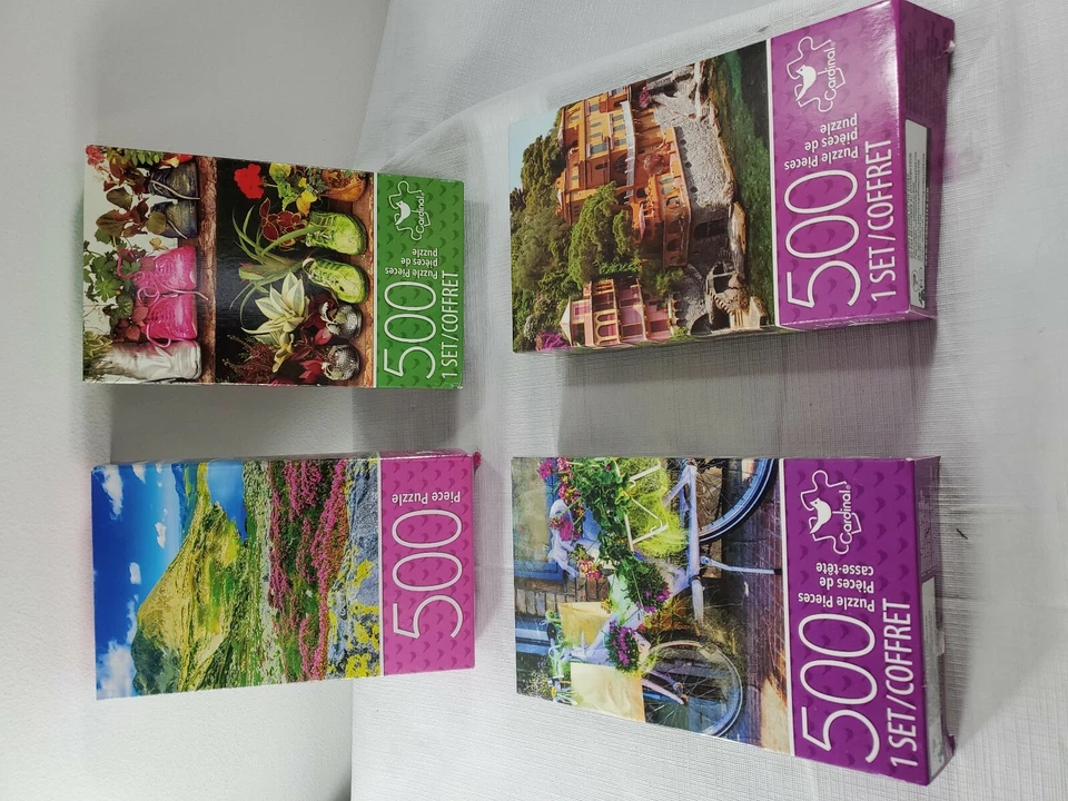 Lot Of 4 NEW Cardinal Jigsaw Puzzles 500 Piece  Flowers and Plants  - Image 1 of 1