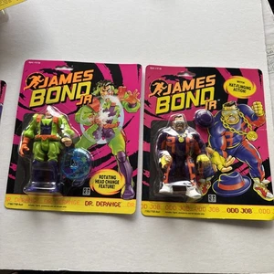 Vintage 1991 Hasbro James Bond Jr Action Figures Dr Derange & Odd Job MOSC  - Picture 1 of 10