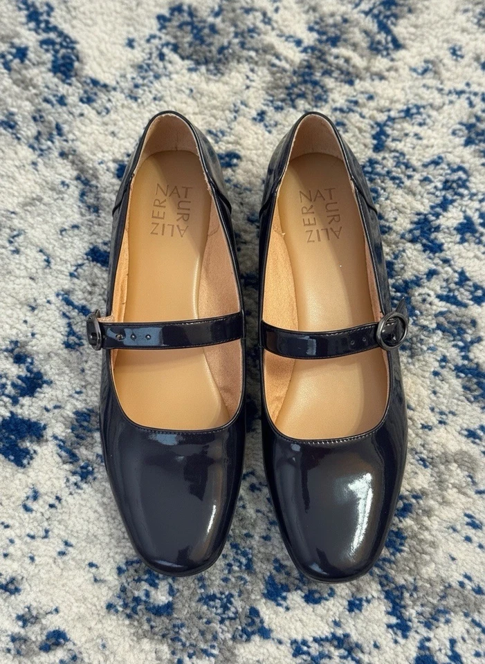 Zapatos de mujer Naturalizer Kelly Mary Jane azul marino imitación charol talla 8,5 Foto 1 de 4