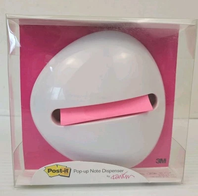 3M Post It Pop Up Note Dispenser Karim Rashid Pebble Collection White Weighted