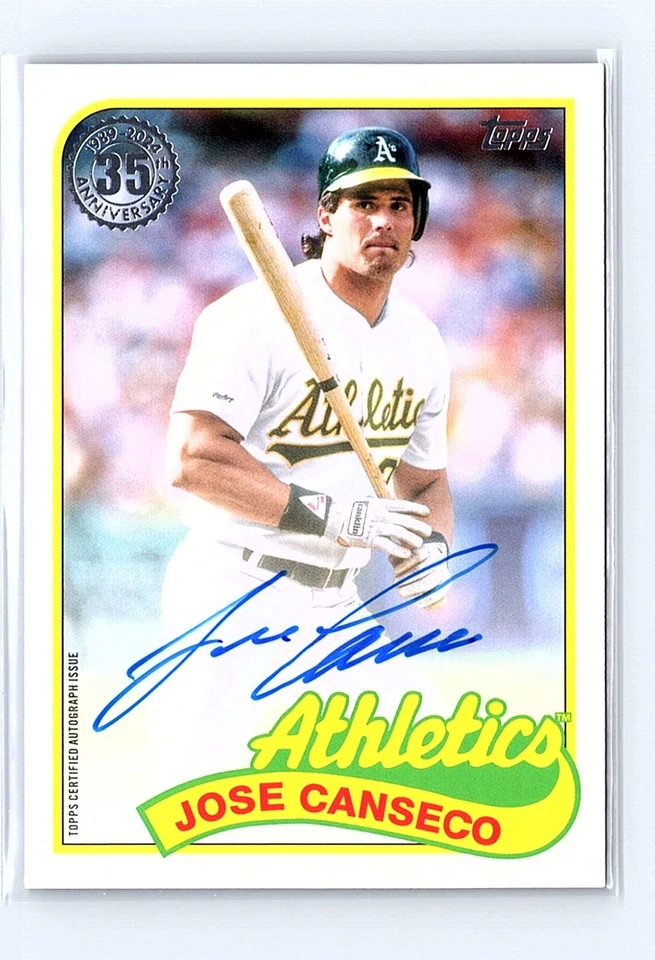 2024 Topps José Canseco #89BA-JCA Auto 1989 Topps Béisbol Autógrafos Atletismo Foto 1 de 2