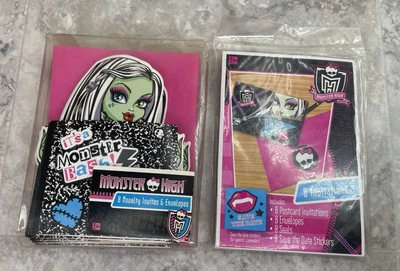 Monster High Invitation 2 Packs w/ Envelopes Seals & Stickers 48 PCs 2011-12 NOS - Image 1 of 4