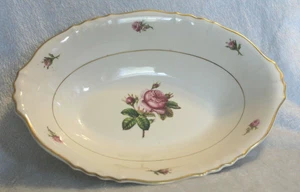 Vintage Syracuse China Victoria Federal Shape Serving Bowl Scalloped Gold Trim - Picture 1 of 7