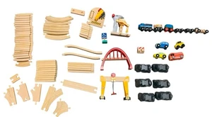 BRIO Cargo Railway Deluxe Set Holzeisenbahn Schienen mit Magnetzug 87 Teile *LESEN* - Bild 1 von 23