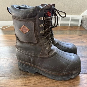 Red Ball isolierte wasserdichte Winter Schnee Stiefel Herren Größe 12 braun Leder - Bild 1 von 8