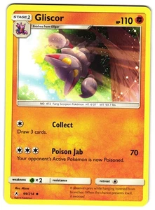 GLISCOR 99/214 - NM - UNBROKEN BONDS UNCOMMON ENGLISH POKEMON CARD - Picture 1 of 2