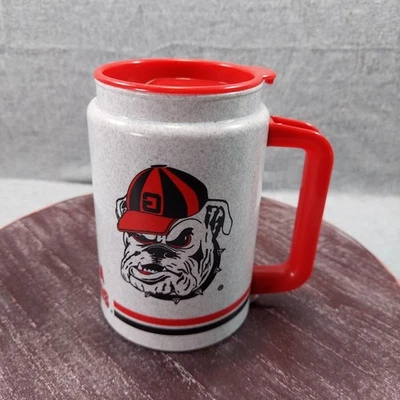 Georgia Bulldogs Vintage Plastic Mug With Handle & Team Logo Design Whirley  USA - Image 1 of 4