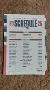 2025 New England Patriots (National Football League) team magnet schedule - Picture 1 of 1