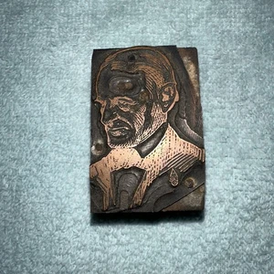 Printing Block “ Distinguished Gentleman ” Copper Face Letterpress. Profile - Picture 1 of 5