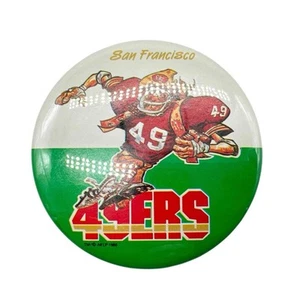 De colección San Francisco SF 49ers Ilustración de dibujos animados Pin Botón 1988 Russ Berrie - Imagen 1 de 4