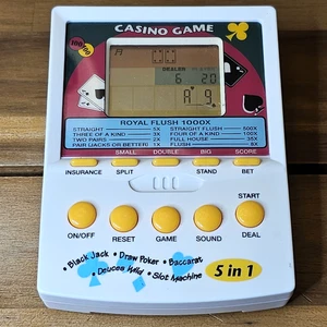 Handheld Casino Game Blackjack Draw Poker Baccarat Deuces Wild Slots Casino - Picture 1 of 7