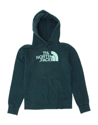 THE NORTH FACE Womens Graphic Hoodie Jumper UK 6 XS Green Cotton CQ35 - Image 1 of 4