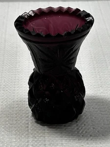 Vintage Purple Pressed Glass Pineapple Look Toothpick Holder Granny Core - Picture 1 of 11